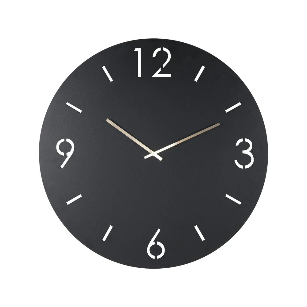 Klok TIME Ø 60 Staal Zwart 60x3x60cm Spinder Design