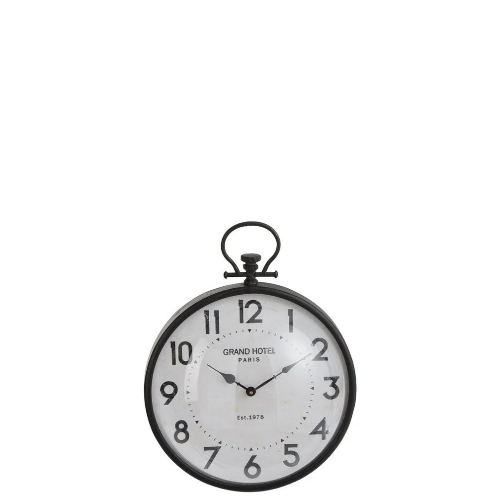 Klok Zwart Glas Rond 49×38 cm