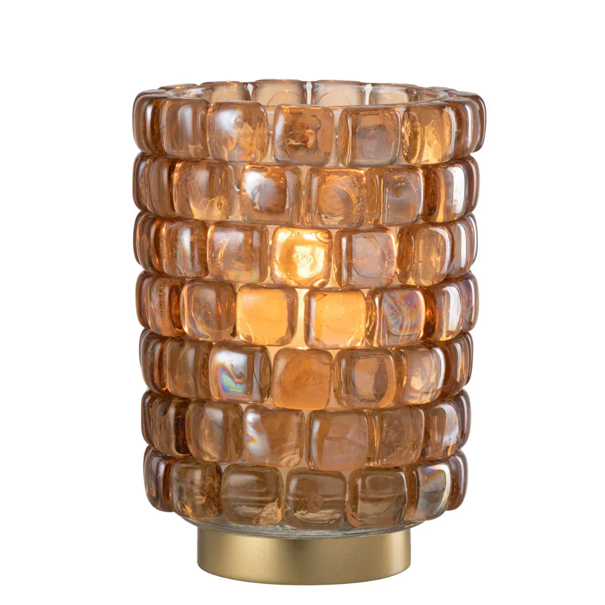 Theelicht – Mozaïek – Glas – Cognac – L Theelicht – Mozaïek – Glas – Cognac – L