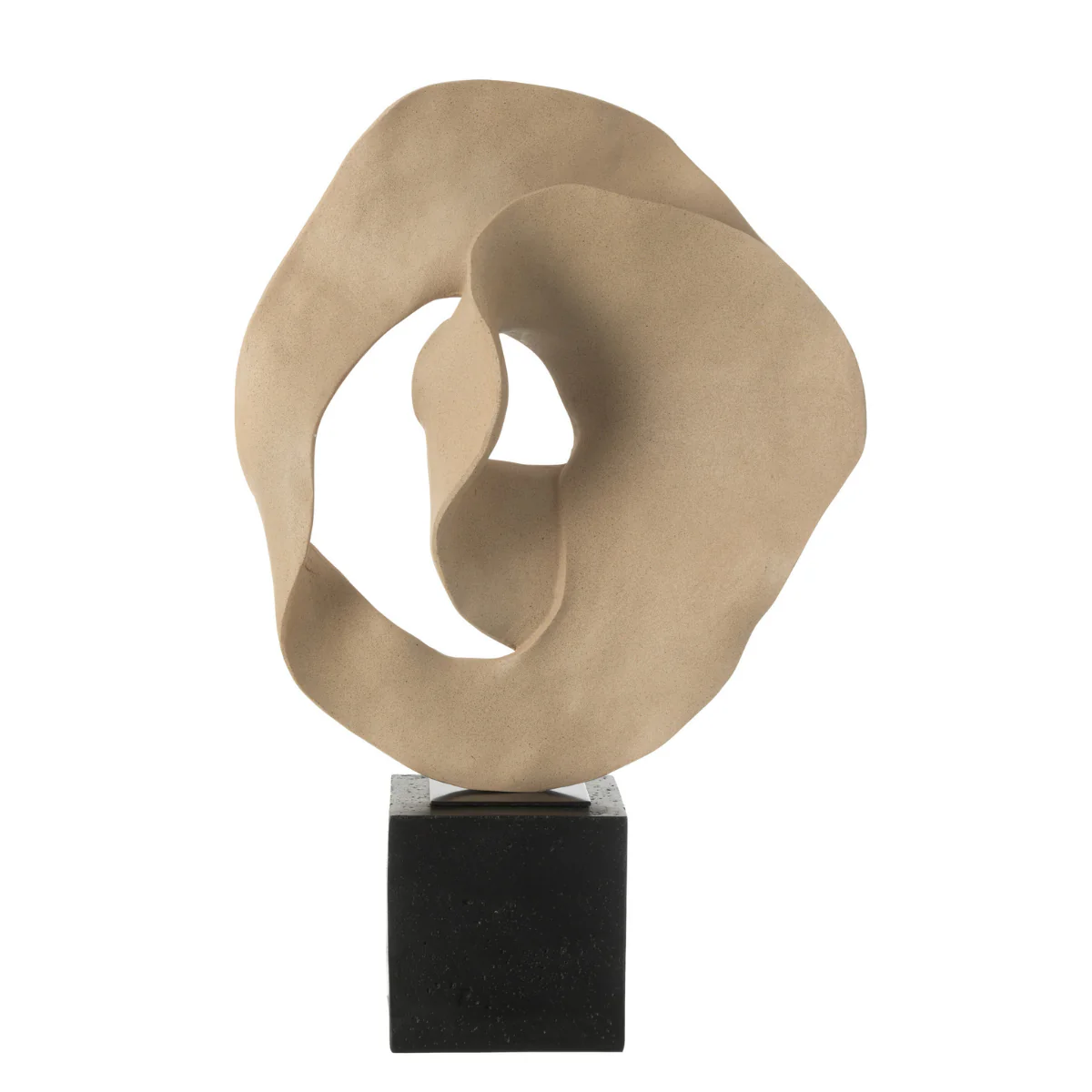 Deco – Abstract – Op Sokkel – Hars – Beige/ Zwart