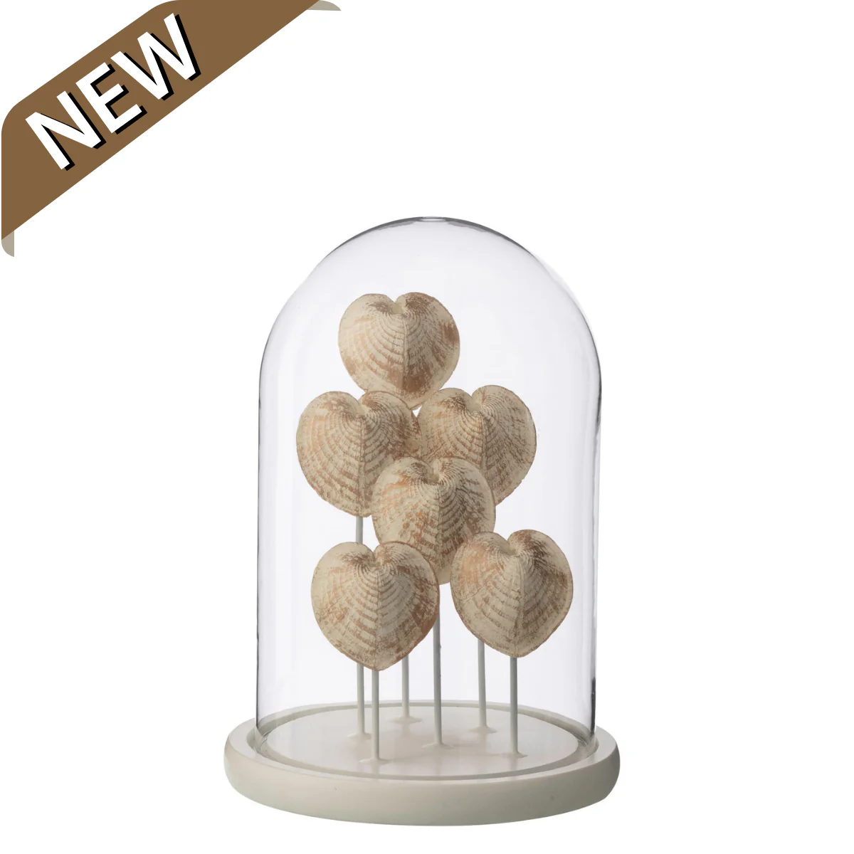 Decoratieve Stolp – Schelpen/ Glas – Wit/ Gebroken Wit – S