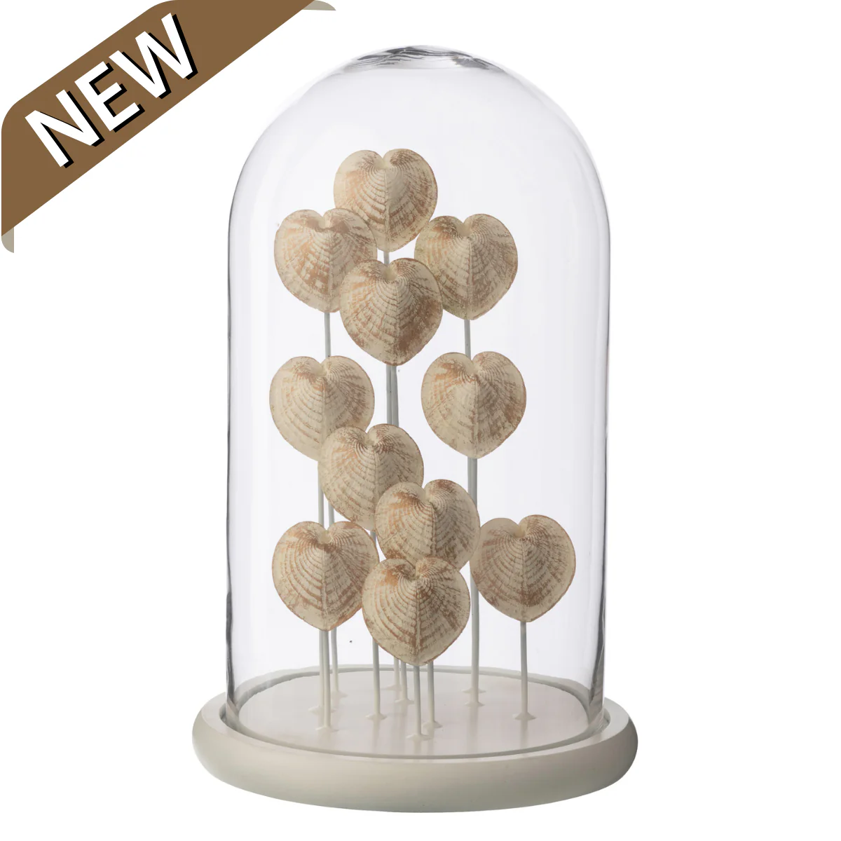 Decoratieve Stolp – Schelpen/ Glas – Wit/ Gebroken Wit – L