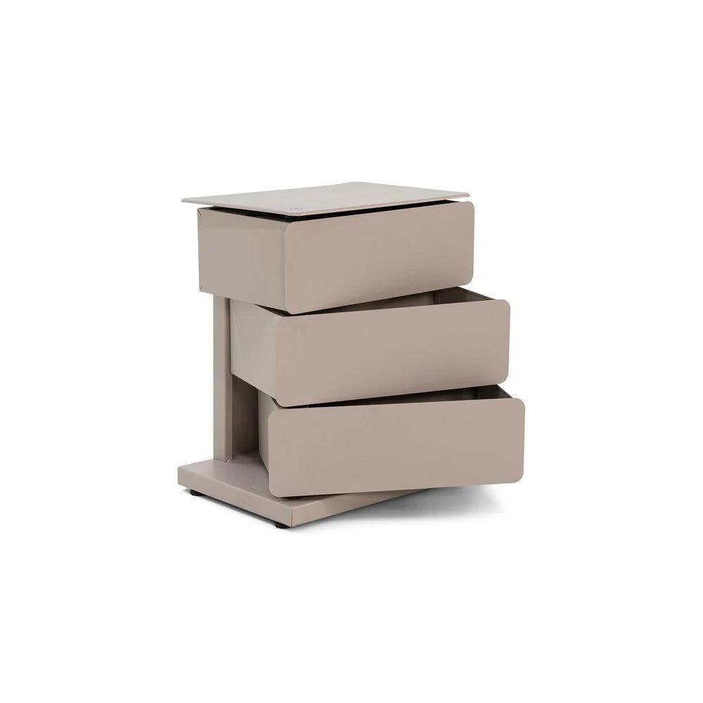 Ladekast JOEY 3 Staal Silky Taupe 37x26x45cm Spinder Design