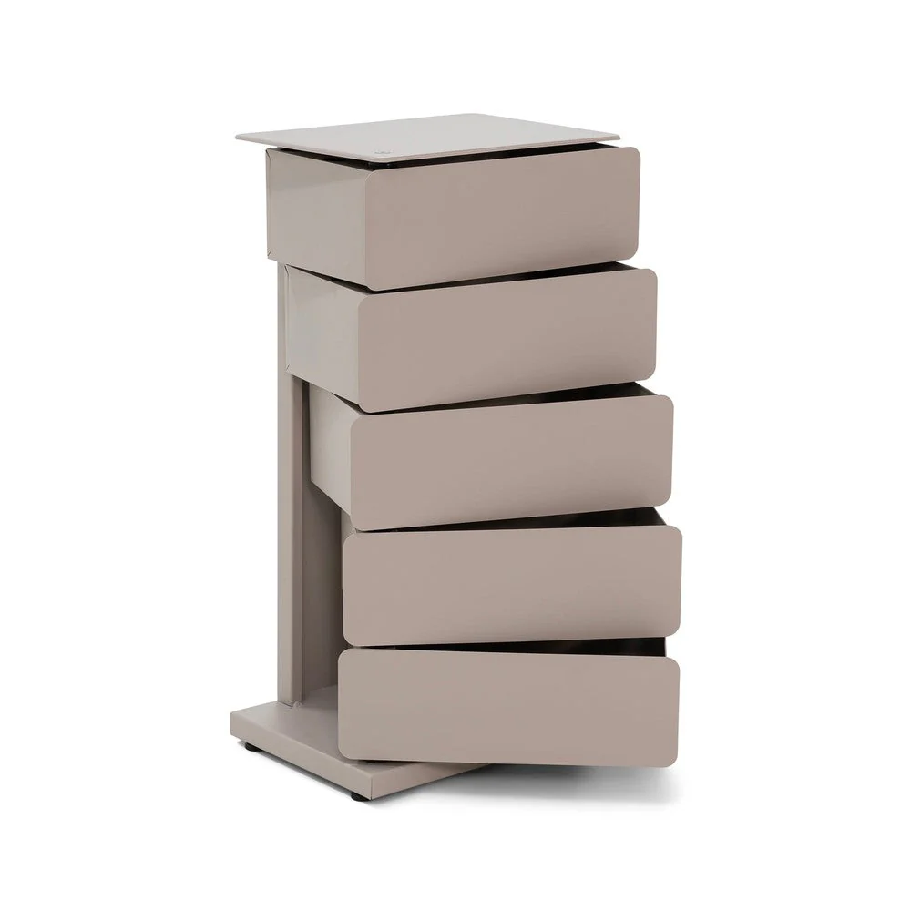 Ladekast JOEY 5 Staal Silky Taupe 37x26x72.5cm Spinder Design