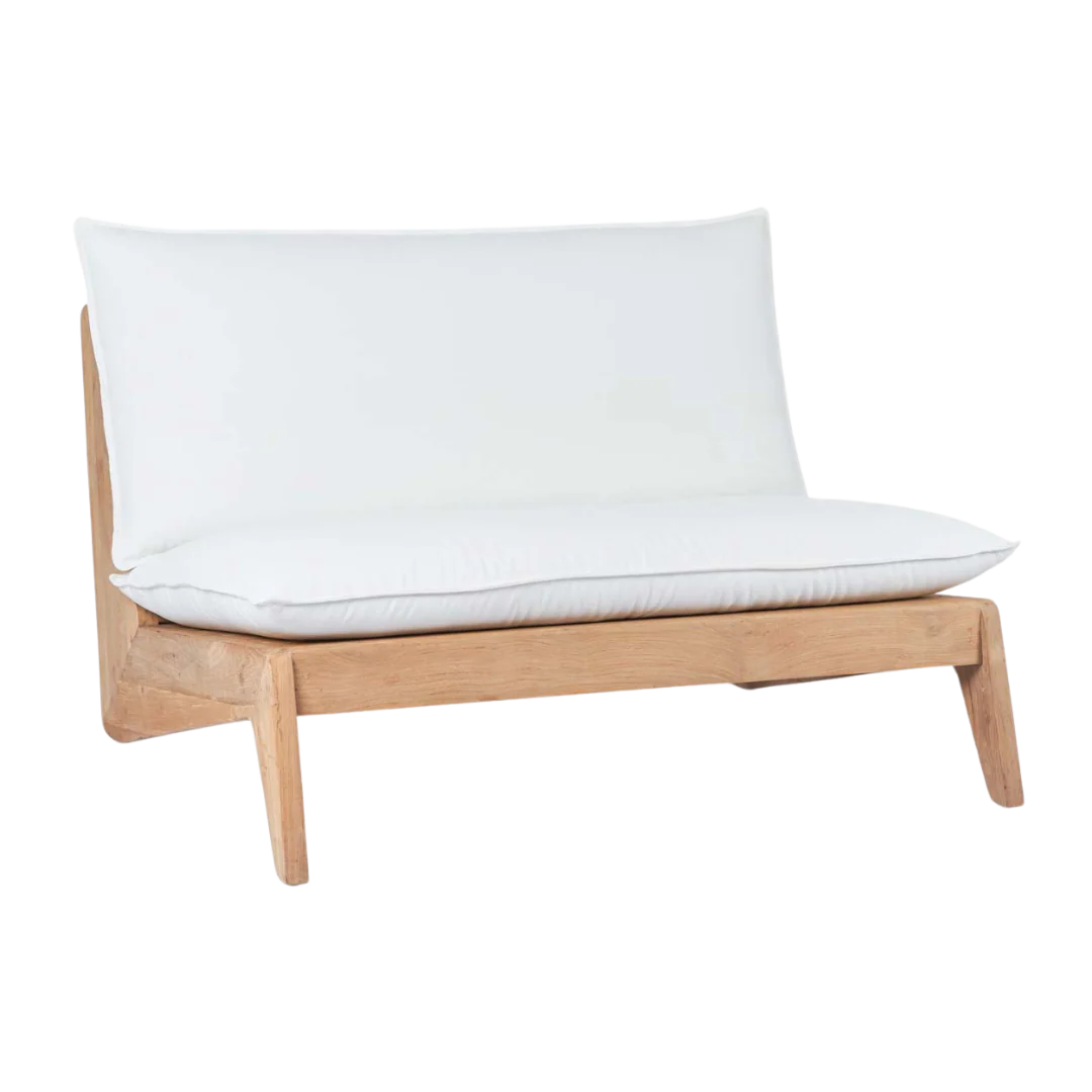 LAZY TWEEZITTER | TEAK HOUT | NATURAL | WIT | OUTDOOR LAZY TWEEZITTER | TEAK HOUT | NATURAL | WIT | OUTDOOR