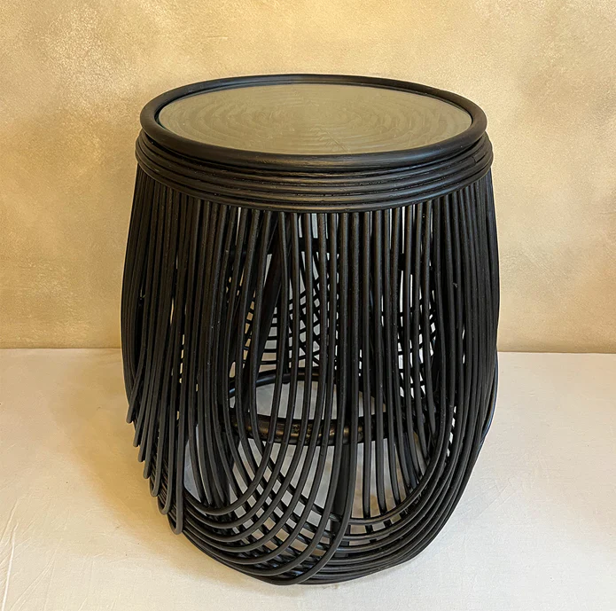 Bijzettafeltje van bamboe 40 cm – zwart