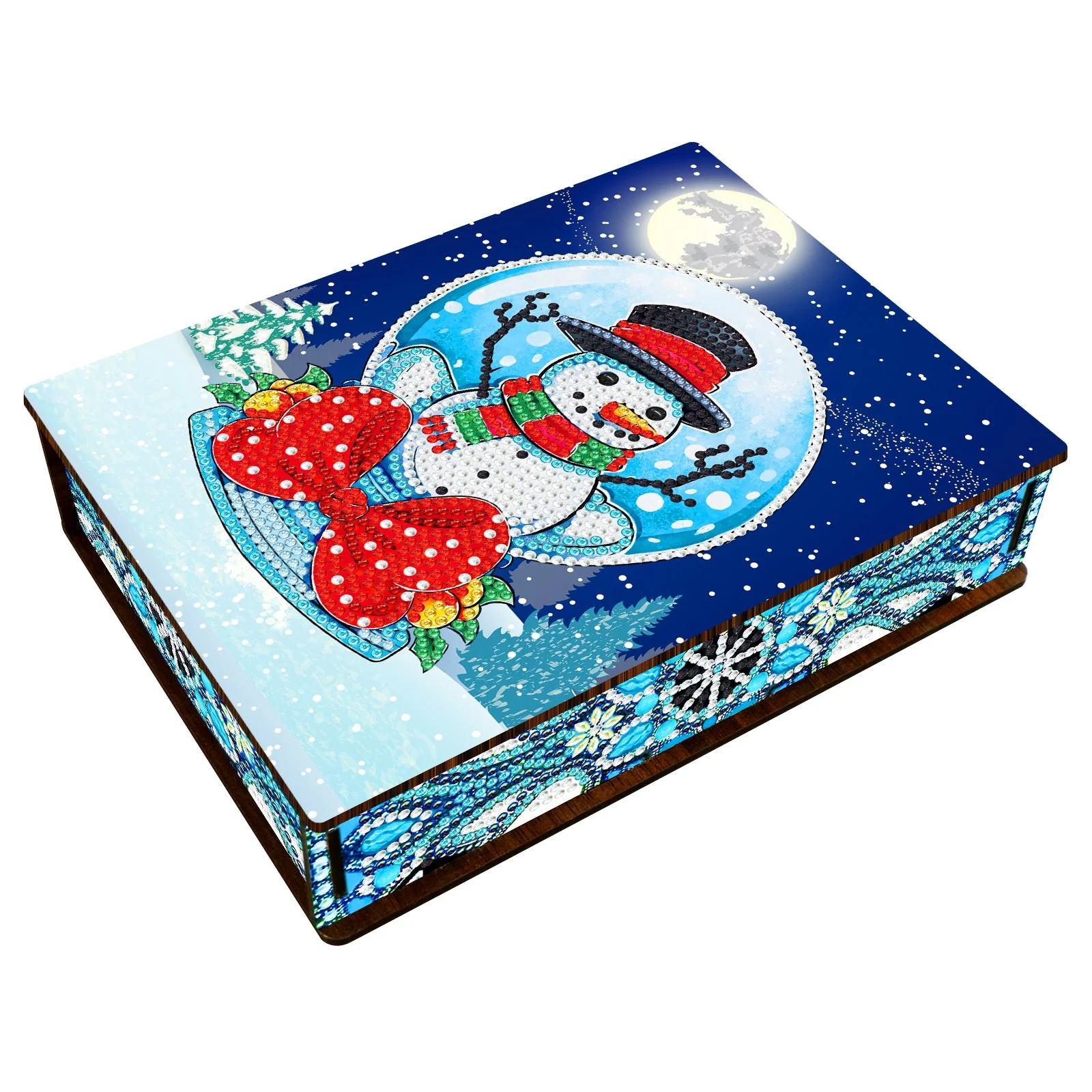 Diamond Painting Houten Doosje – Sneeuwpop