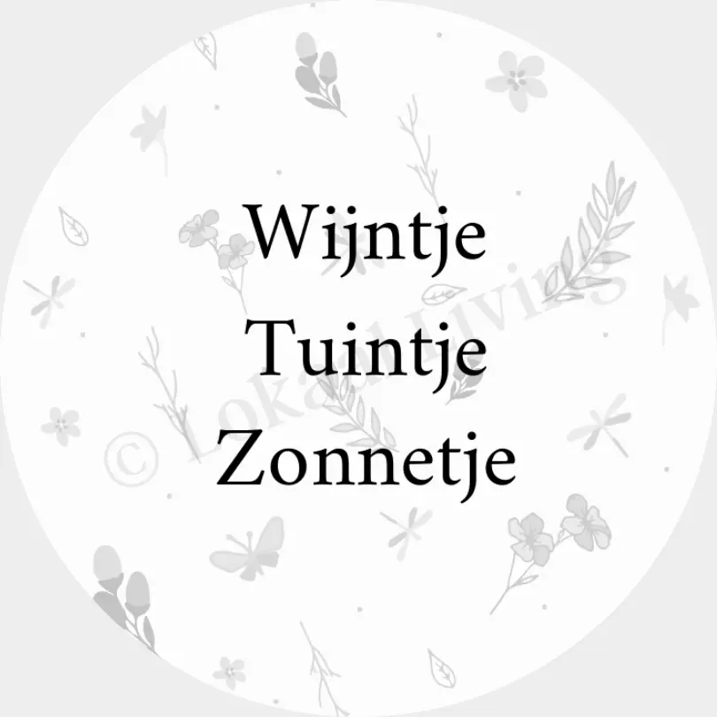 Muurcirkel Wijntje tuintje zonnetje Muurcirkel Wijntje tuintje zonnetje