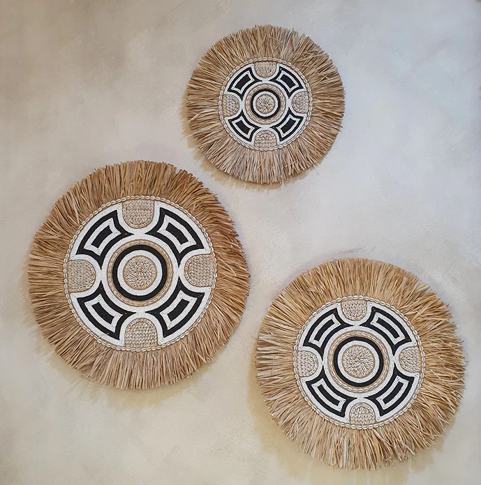 Wandbord ‘Nias’ zwart/naturel