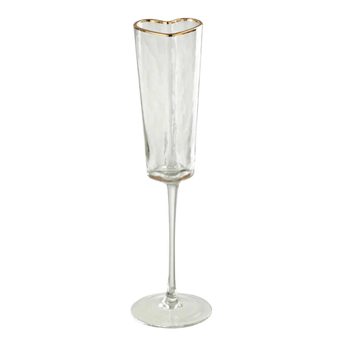 Champagneglas – Hart – Glas – Goud/ Transparant