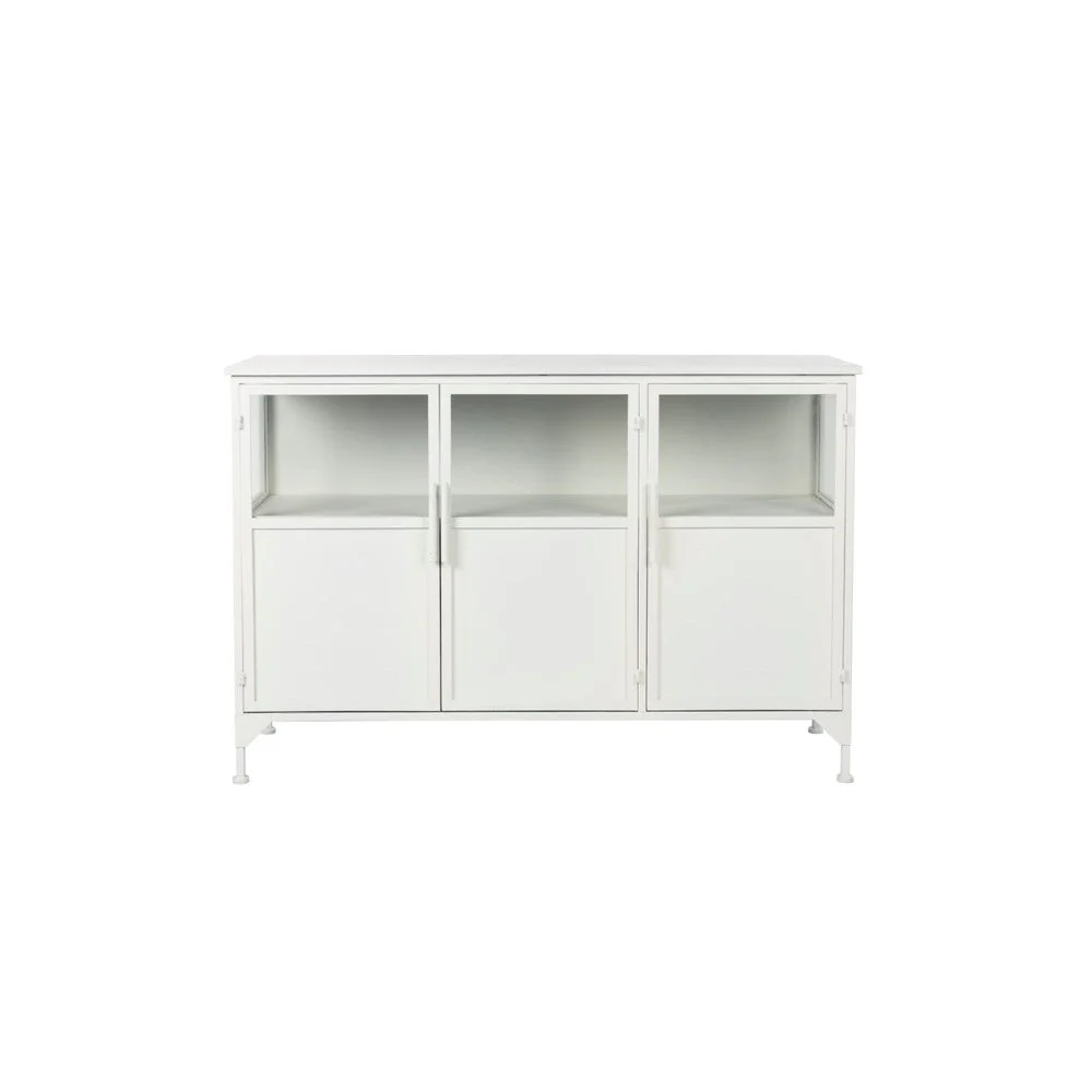 Opbergkast Miya Low 3do Metaal Wit 120×35 cm Opbergkast Miya Low 3do Metaal Wit 120×35 cm