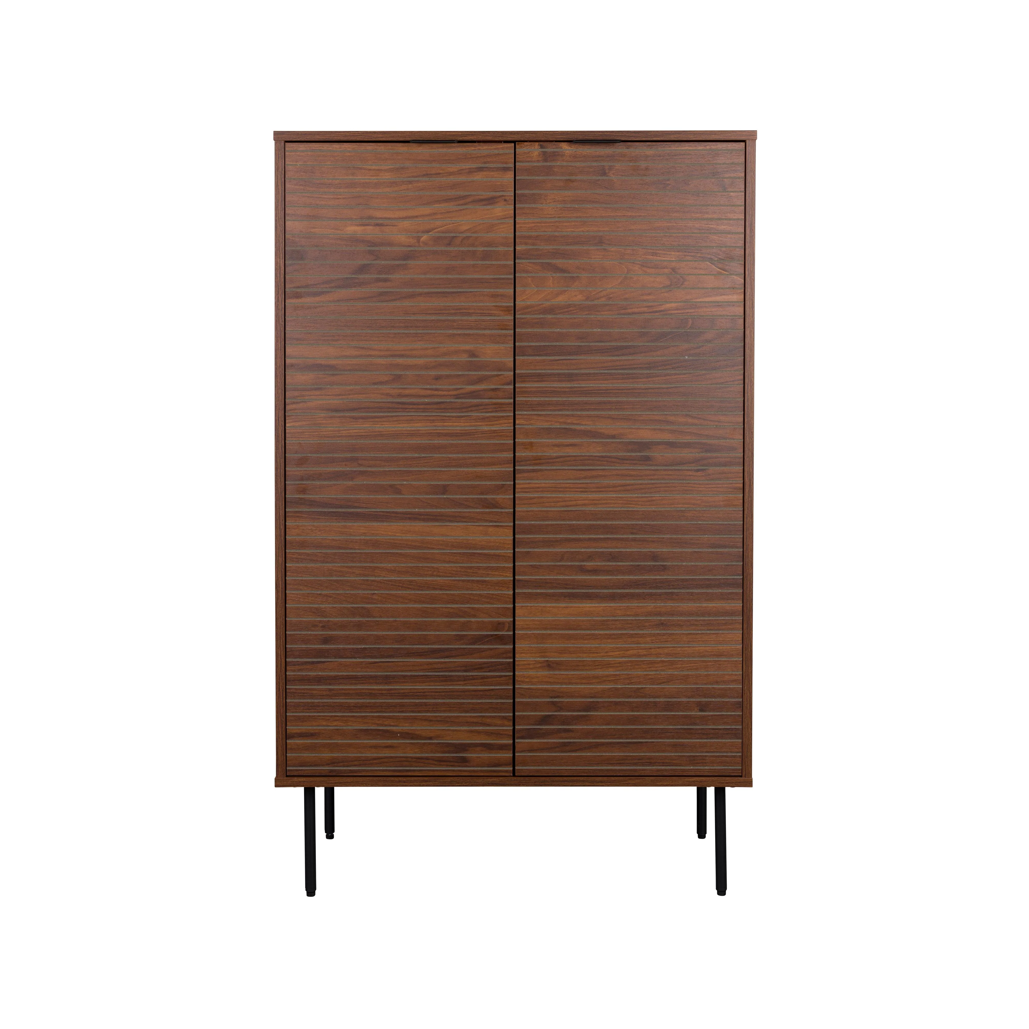 Opbergkast Stripes MDF, Metaal Bruin 40×80 cm
