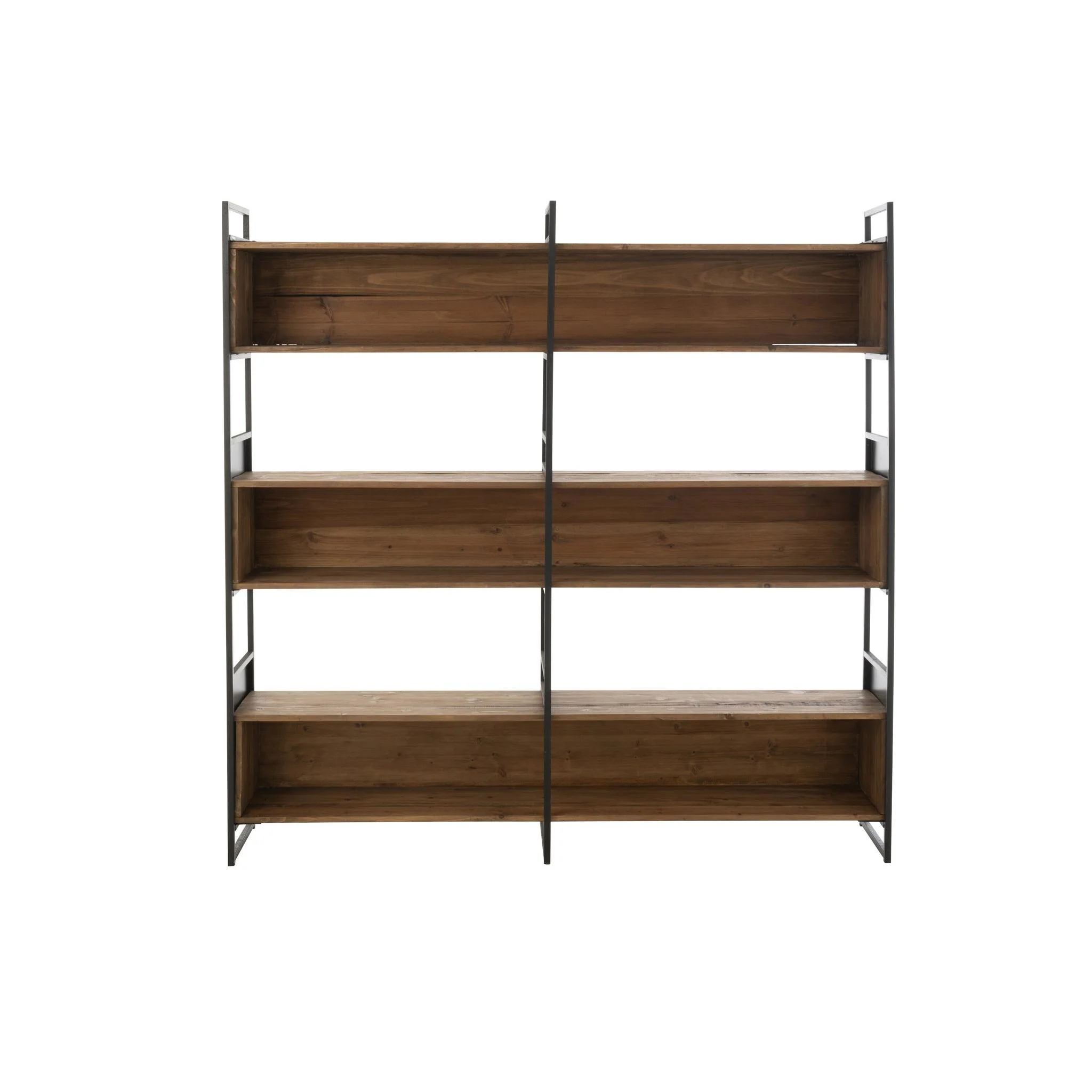 Opbergrek Gerecycled Hout Metaal Naturel Zwart 200x40x200 cm