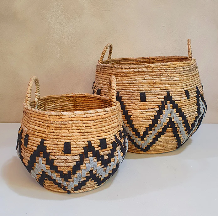 Open mand met hengsels – zwart/grijs