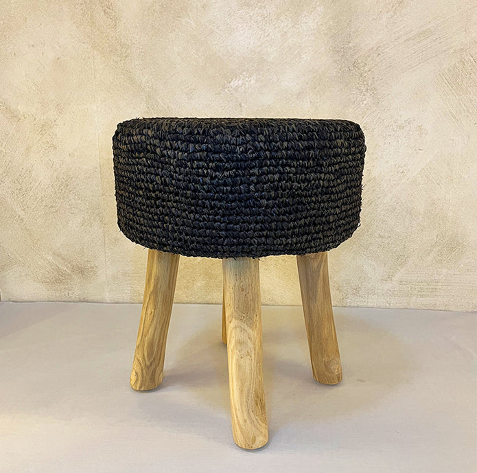 Krukje van raffia – zwart