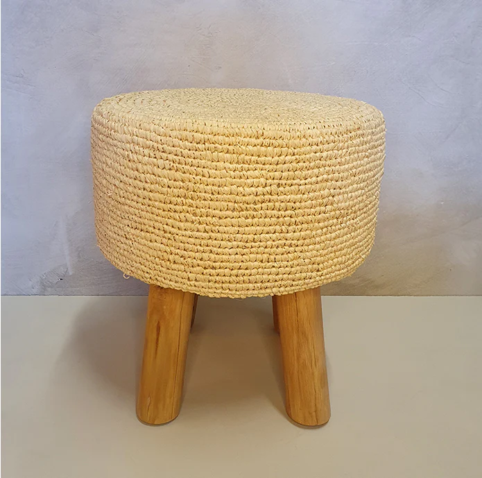 Krukje van raffia – gebleekt