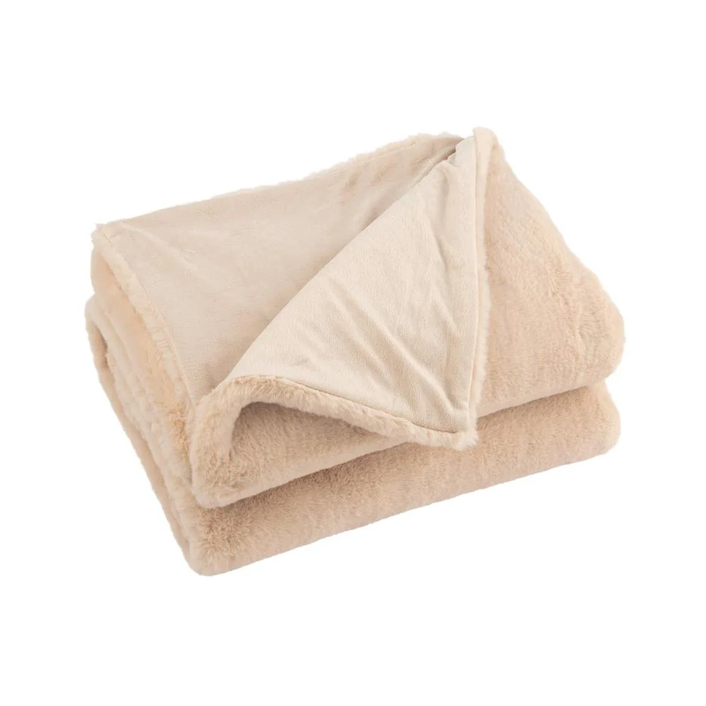 Plaid Beige Polyester 130×180 cm Polyester