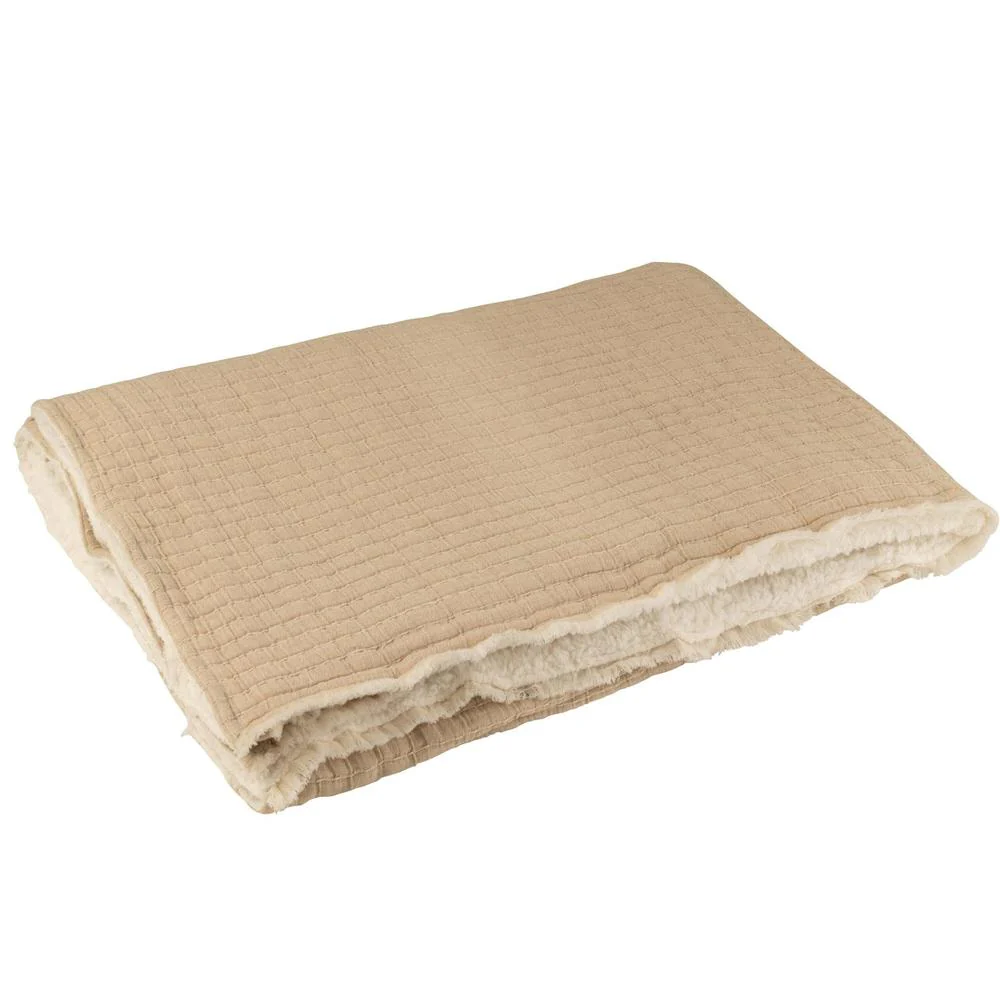 Plaid Beige Polyester 130×180 cm Polyester,katoen