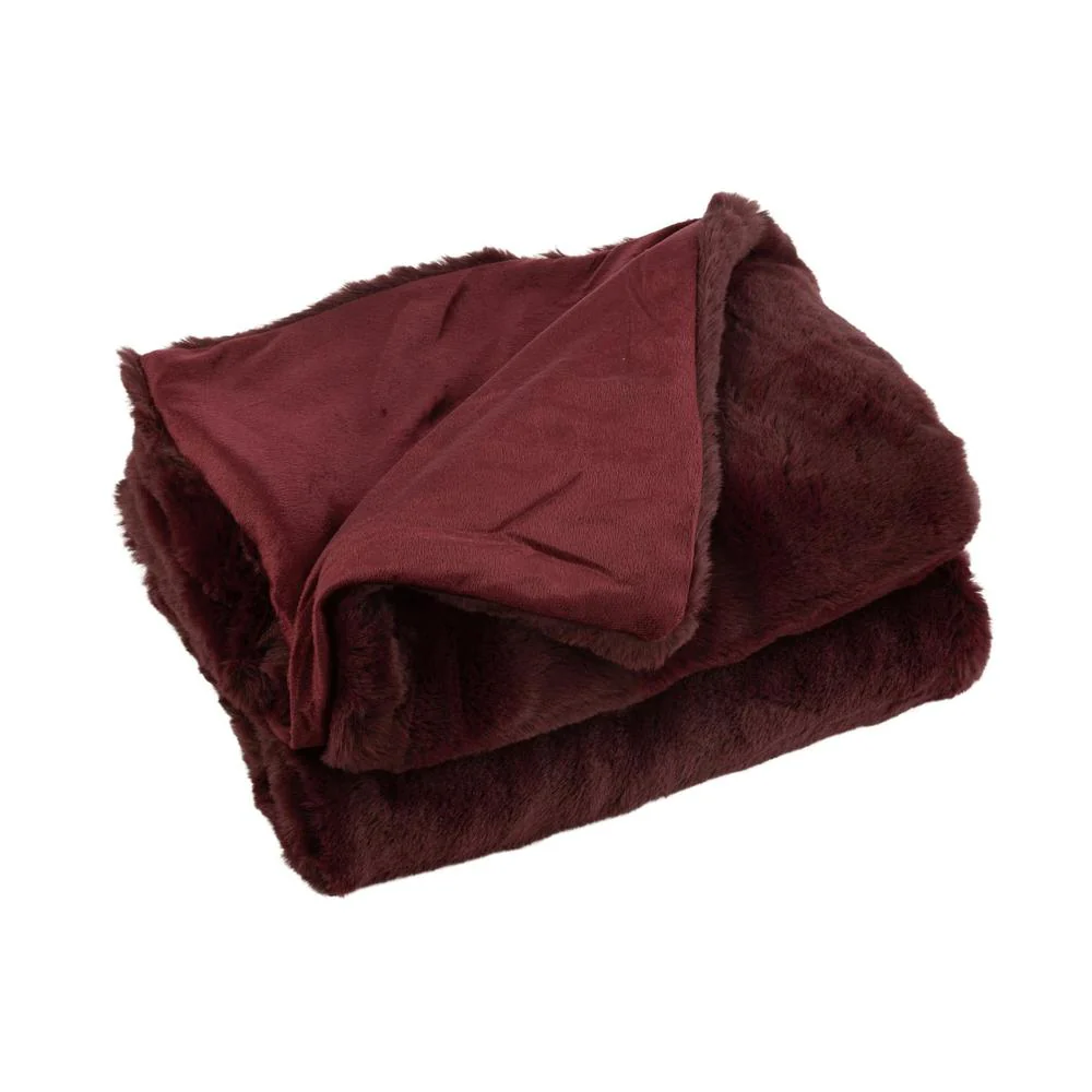 Plaid Burgundy Polyester 130×180 cm