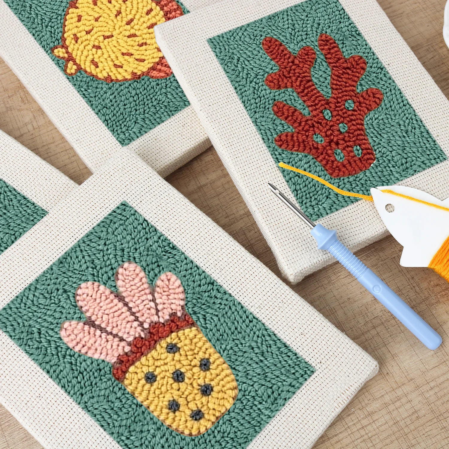 Punch Needle Set - 4 Mini Canvas Zeedieren Set 2 - Afbeelding 3
