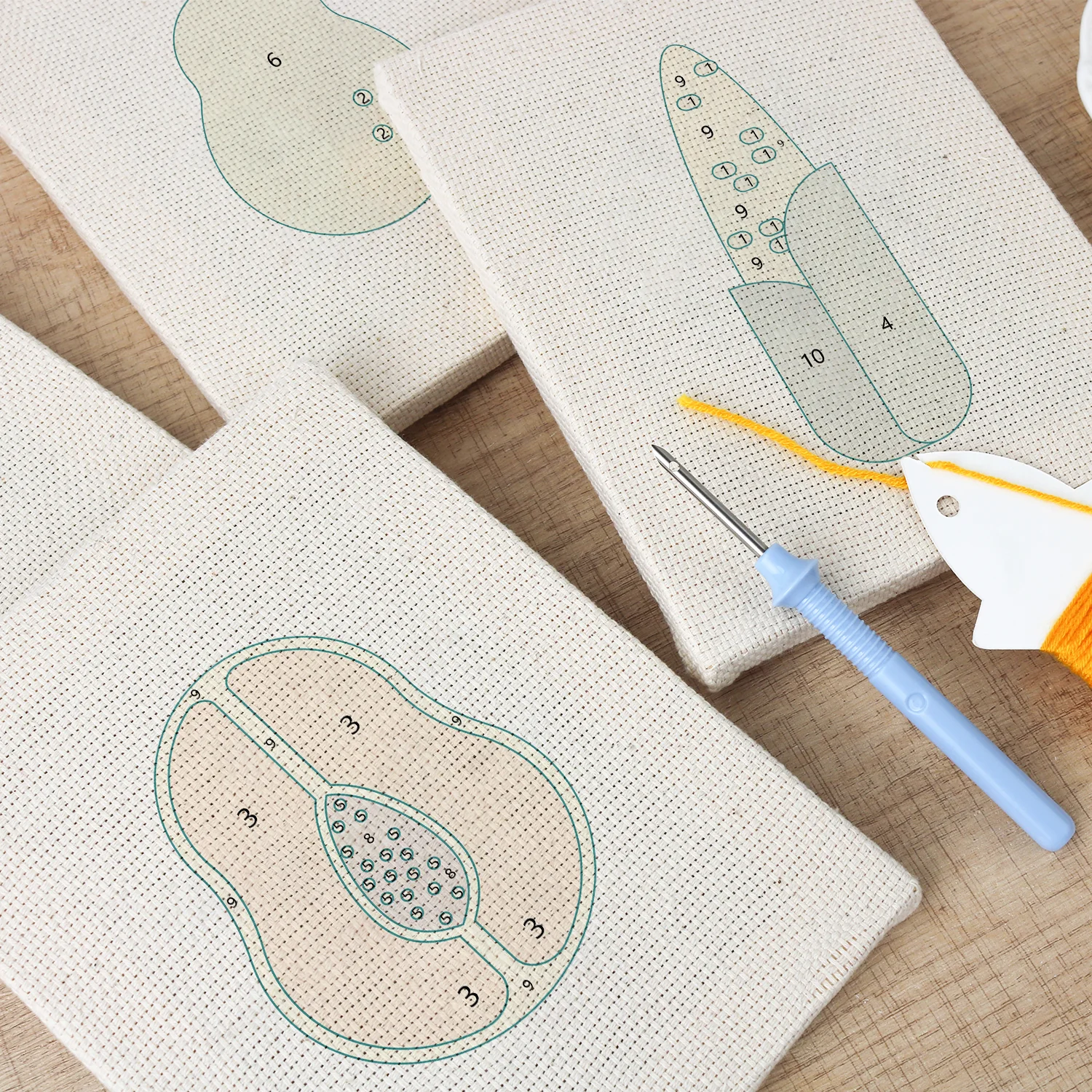 Punch Needle Set - 4 Mini Canvas Groente Set 6 - Afbeelding 2