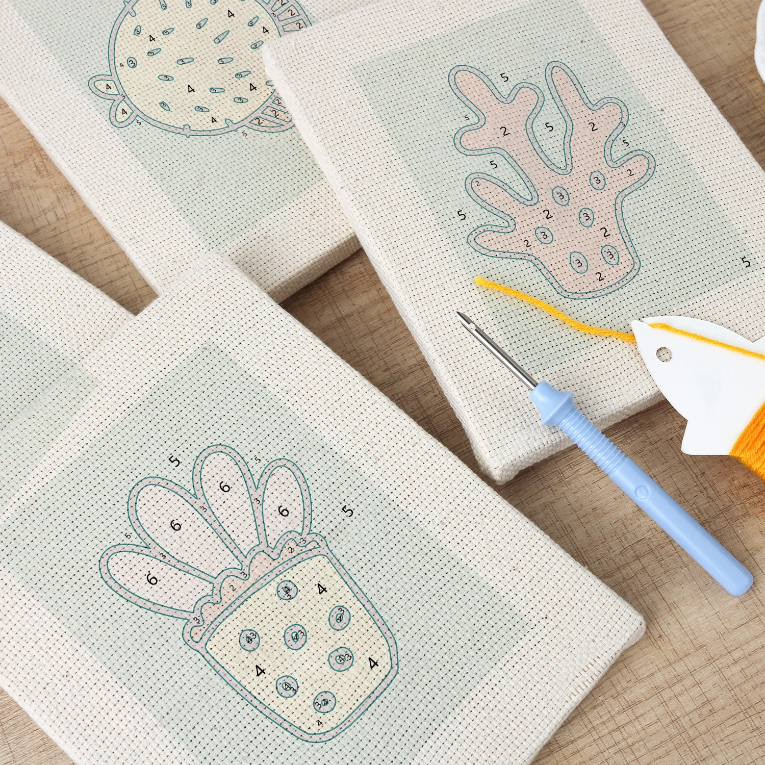 Punch Needle Set - 4 Mini Canvas Zeedieren Set 2 - Afbeelding 2