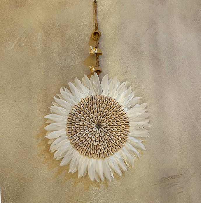 Wanddeco veren/schelpen