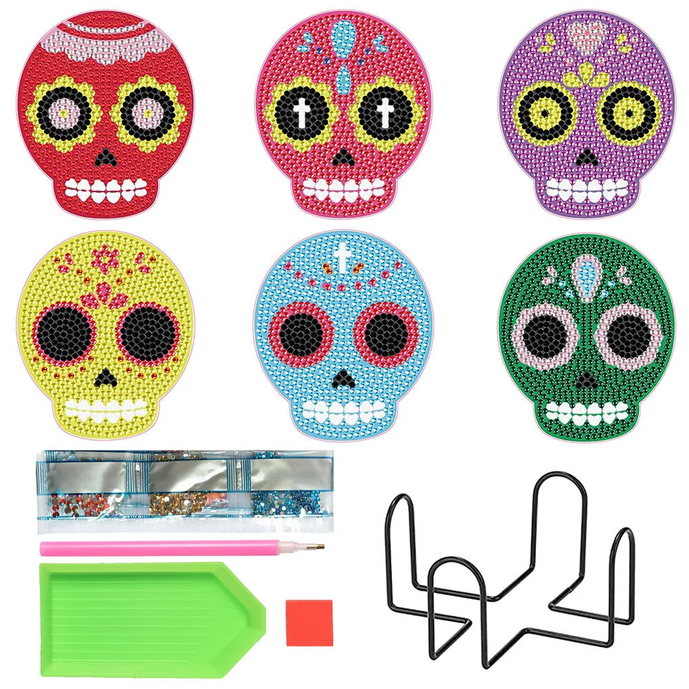 Gekleurde Skulls Onderzetters