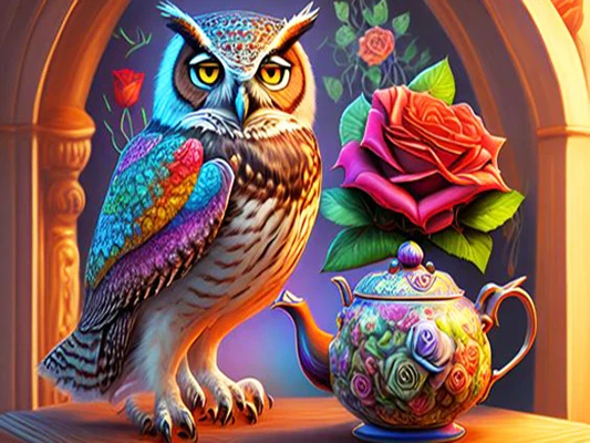 Uil met Theepot Uil met Theepot