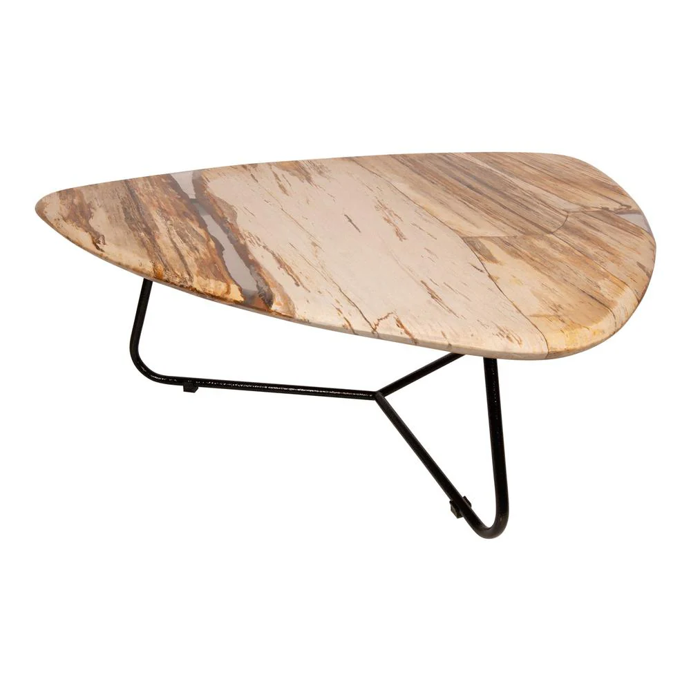 Salontafel Deeba Versteend Hout Rood 85×95 cm Salontafel Deeba Versteend Hout Rood 85×95 cm