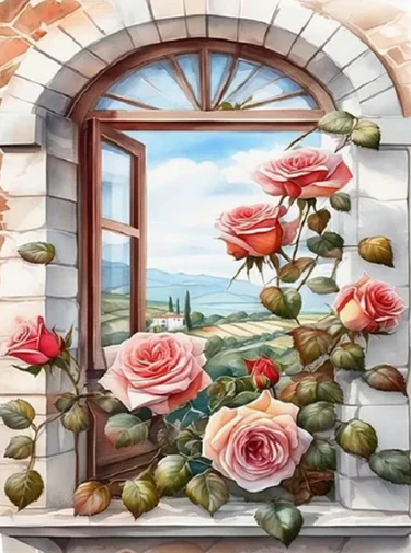 Rozen met Landschap Rozen met Landschap