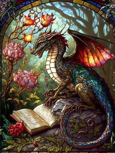 Draak met Boek Draak met Boek