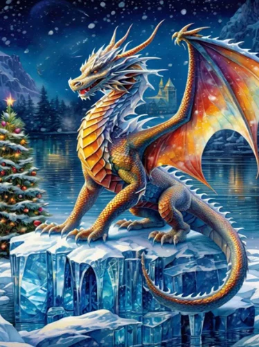 Draak met Kerst