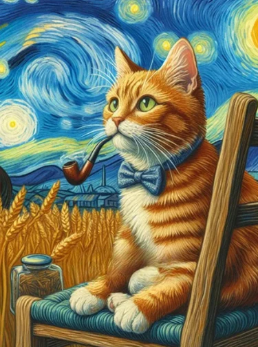 Kat met de Sterrennacht Kat met de Sterrennacht