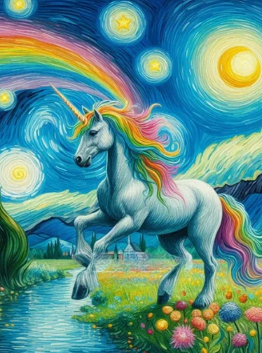 Unicorn met de Sterrennacht Unicorn met de Sterrennacht