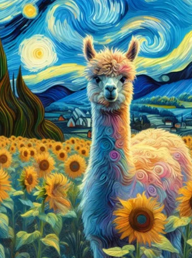 Alpaca met de Sterrennacht Alpaca met de Sterrennacht