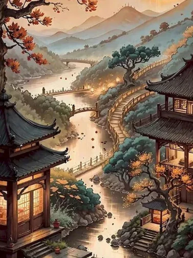 Weg door Japans Landschap Weg door Japans Landschap