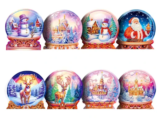 Kerstkaarten Sneeuwbollen – 8 stuks Kerstkaarten Sneeuwbollen – 8 stuks
