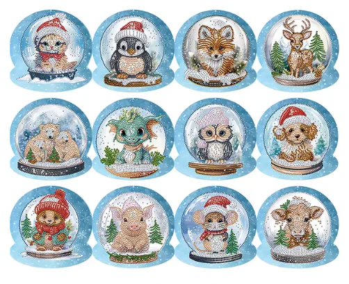 Dieren Kerstkaarten – 12 stuks Dieren Kerstkaarten – 12 stuks