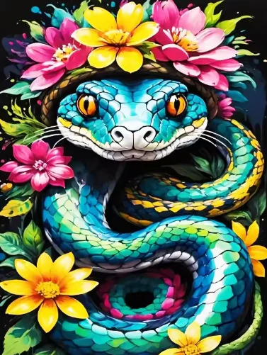 Slang met Bloemen Slang met Bloemen