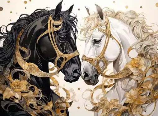 Witte en Zwarte Paard Witte en Zwarte Paard