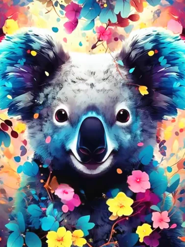 Koala met Bloemen Koala met Bloemen