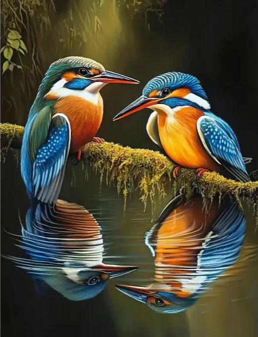Ijsvogels op een Tak Ijsvogels op een Tak