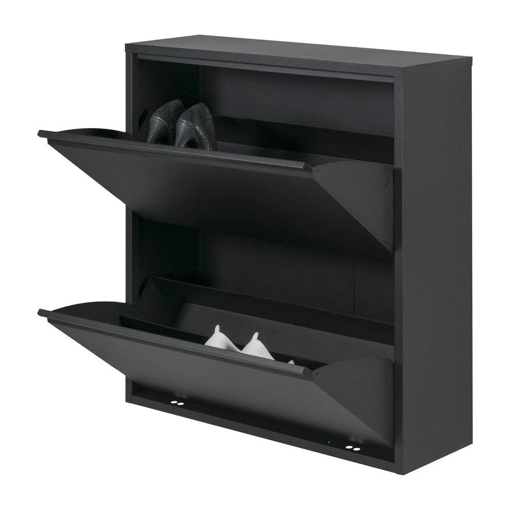 Schoenenkast BILLY 2 Staal Zwart 75×22.5×77.5cm Spinder Design