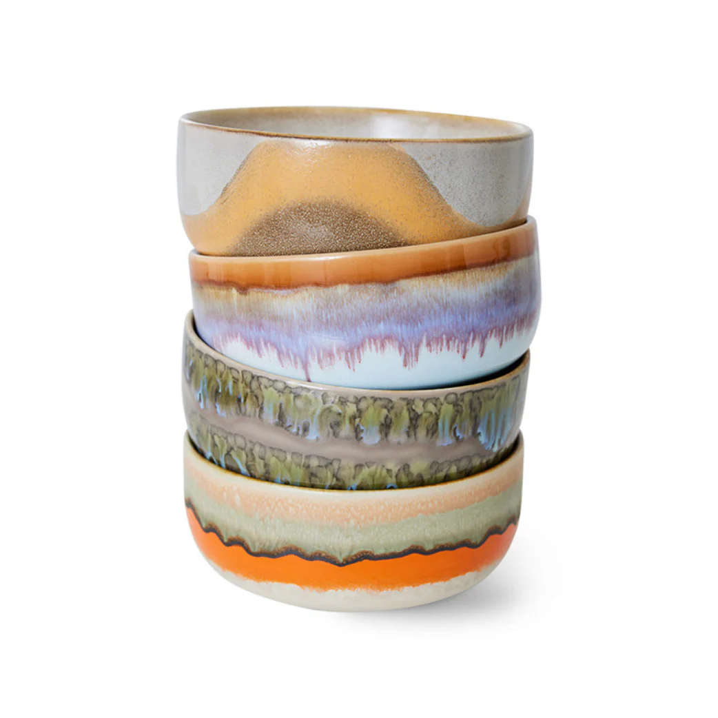 70s ceramics: Dessert Kommen, Reef (set of 4)