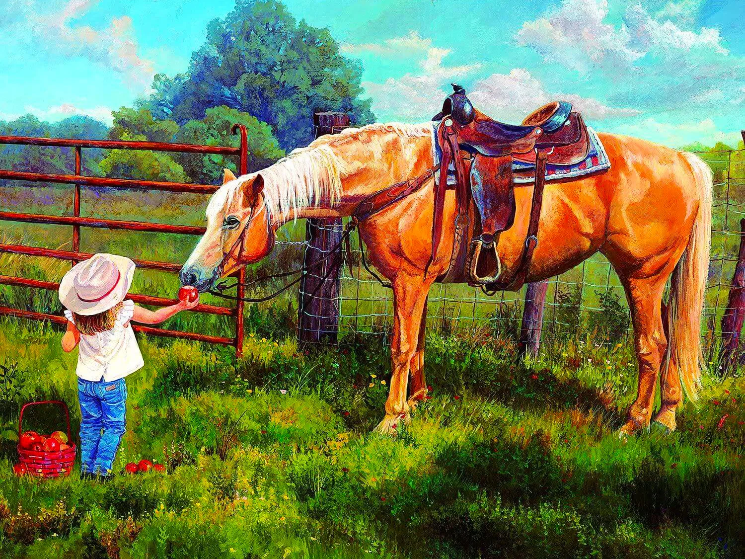 Meisje voert Paard Meisje voert Paard