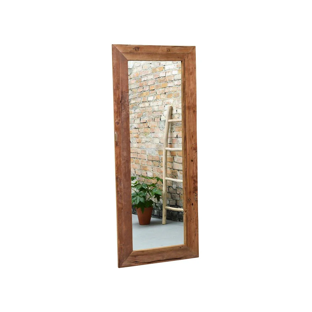 Spiegel Erosie Teakhout Naturel hout 80×4 cm 13960