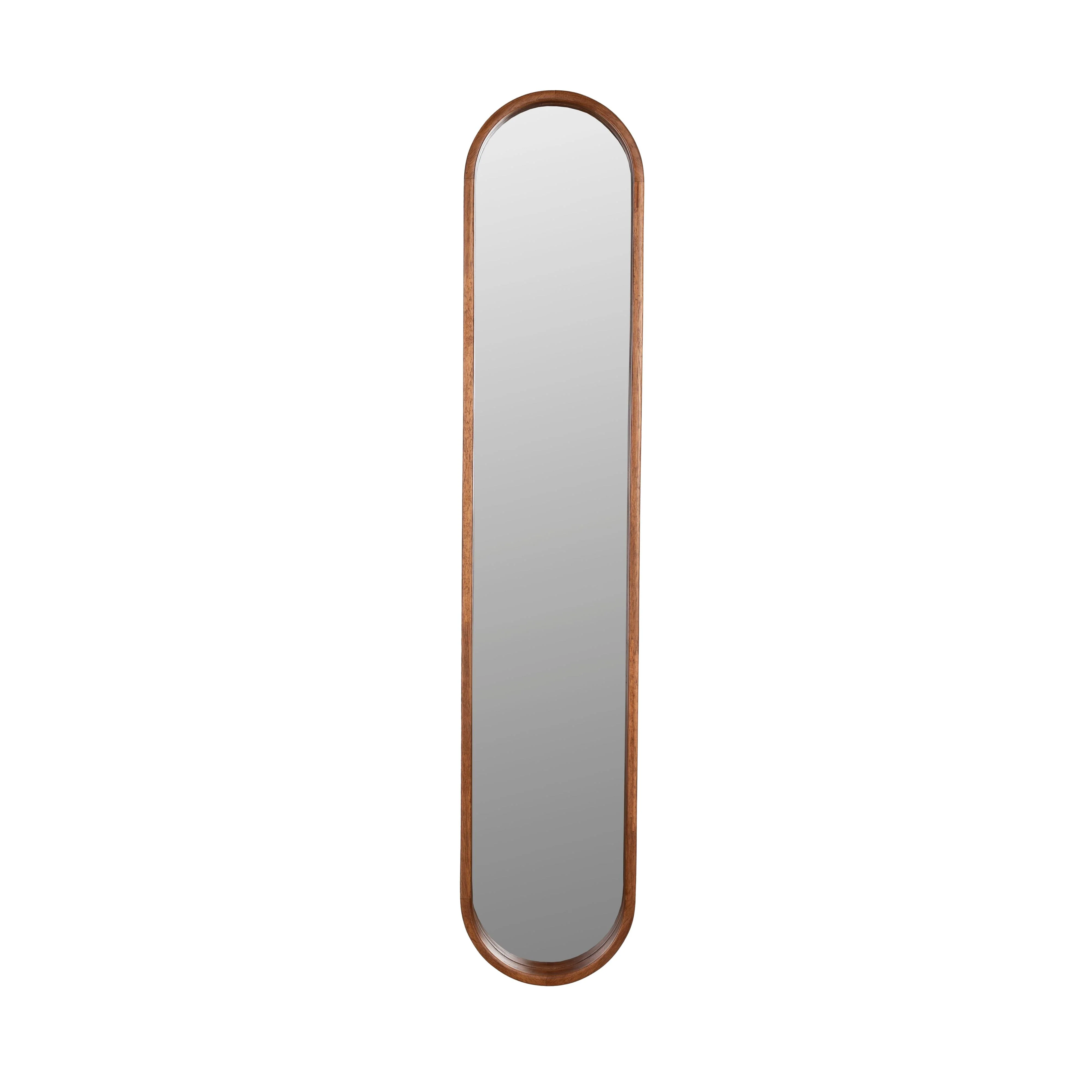 Spiegel Nyko Oval Rubber hout Beige 120×24 cm