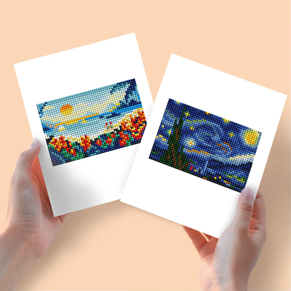 2 Mini Diamond Paintings – Landschap en Sterrennacht