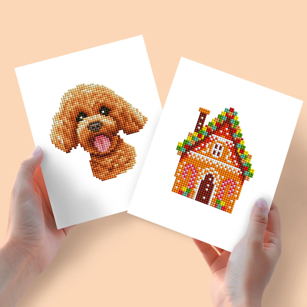 2 Mini Diamond Paintings – Huis en Hond